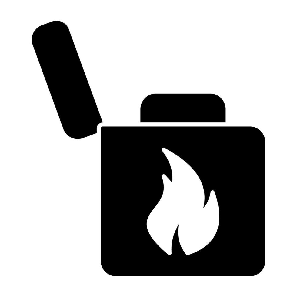 A solid design icon of lighter vector