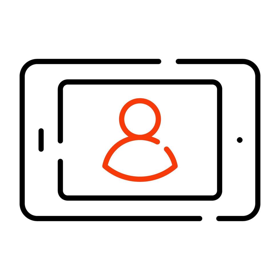 Mobile video call icon in solid design vector