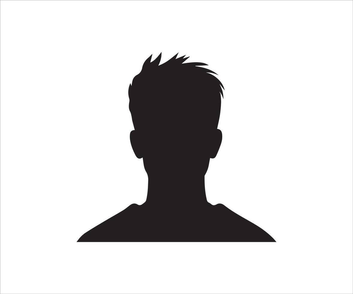 Man face silhouette isolated on white background. Vector illustration for your design