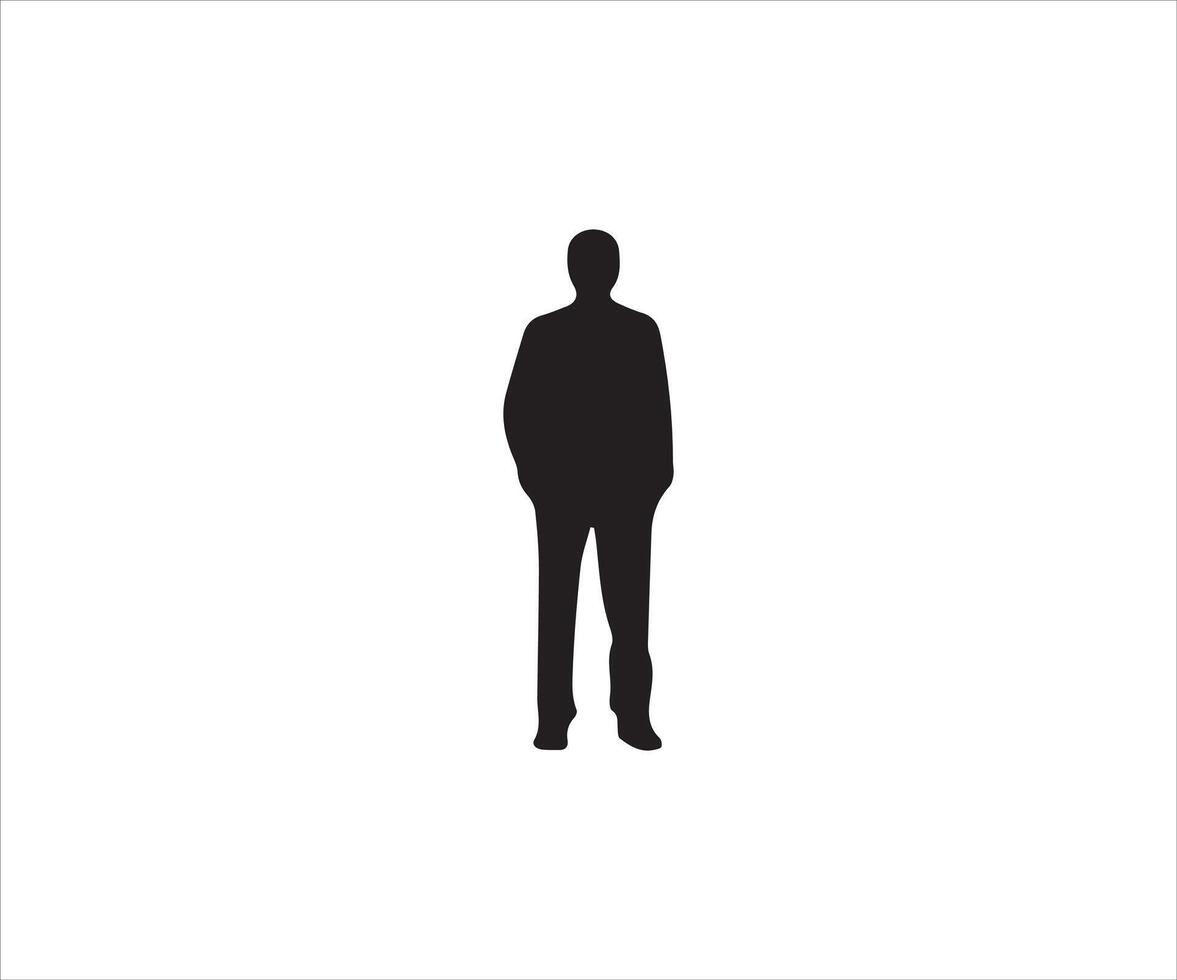 Businessman black silhouette isolated on white background. Vector Illustration.