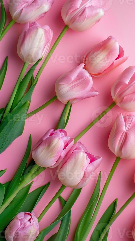 AI generated AI Generated Mother's day, Valentine's Day background concept with tulip flower. photo