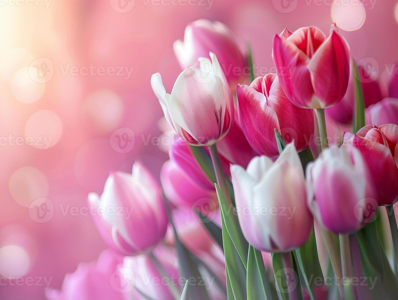 AI generated AI Generated Mother's day, Valentine's Day background concept with tulip flower. photo