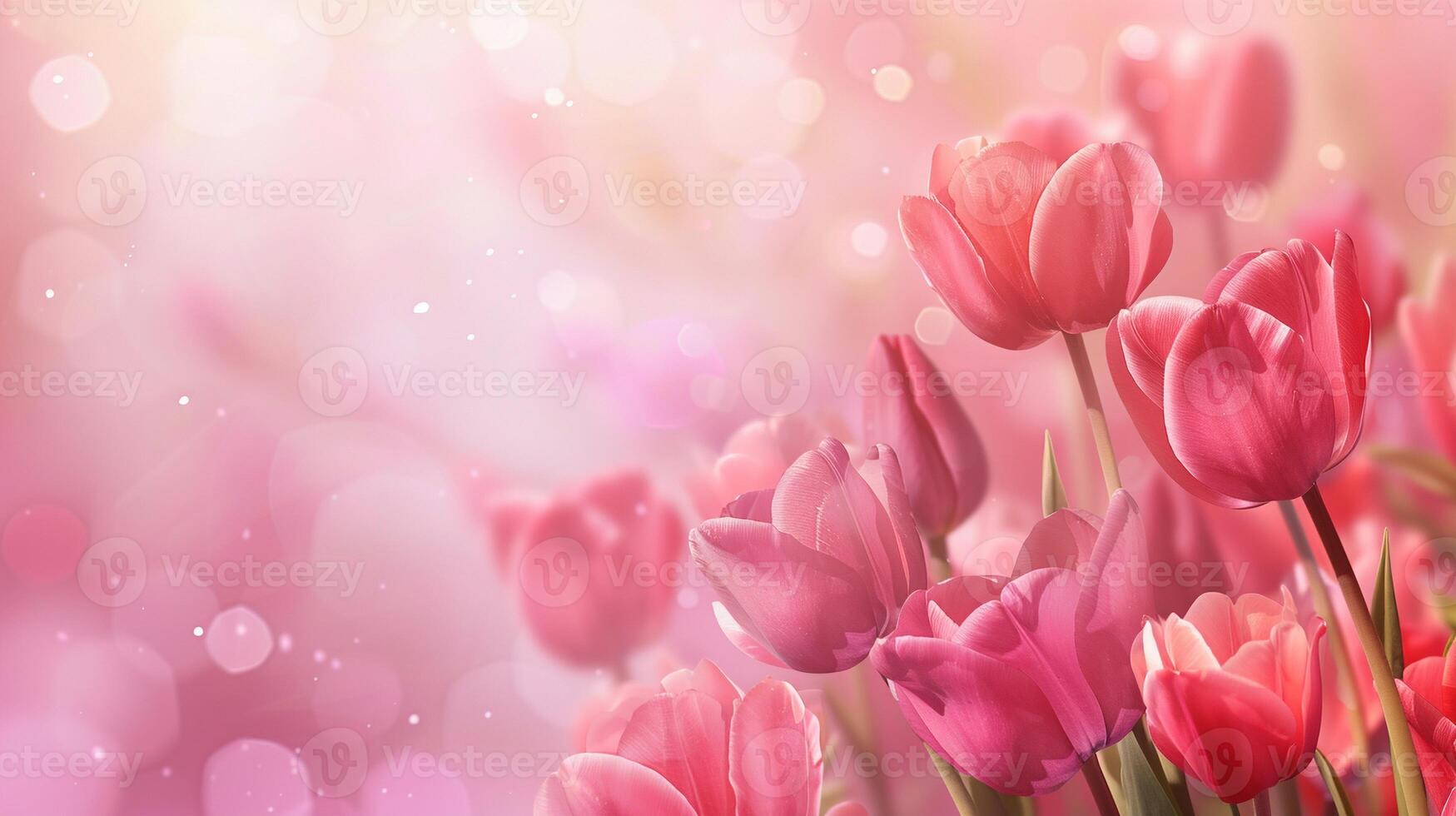 AI generated AI Generated Mother's day, Valentine's Day background concept with tulip flower. photo
