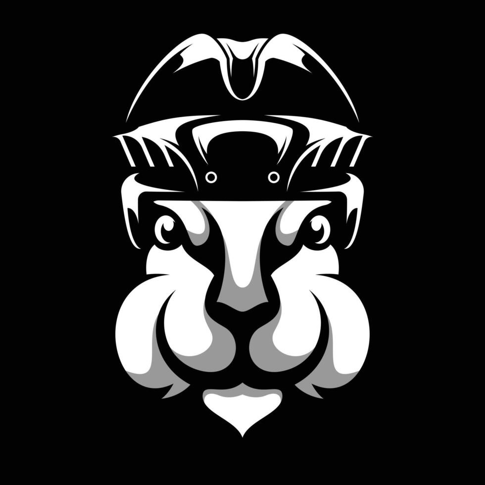 Rabbit Hockey Helmet Black and White vector