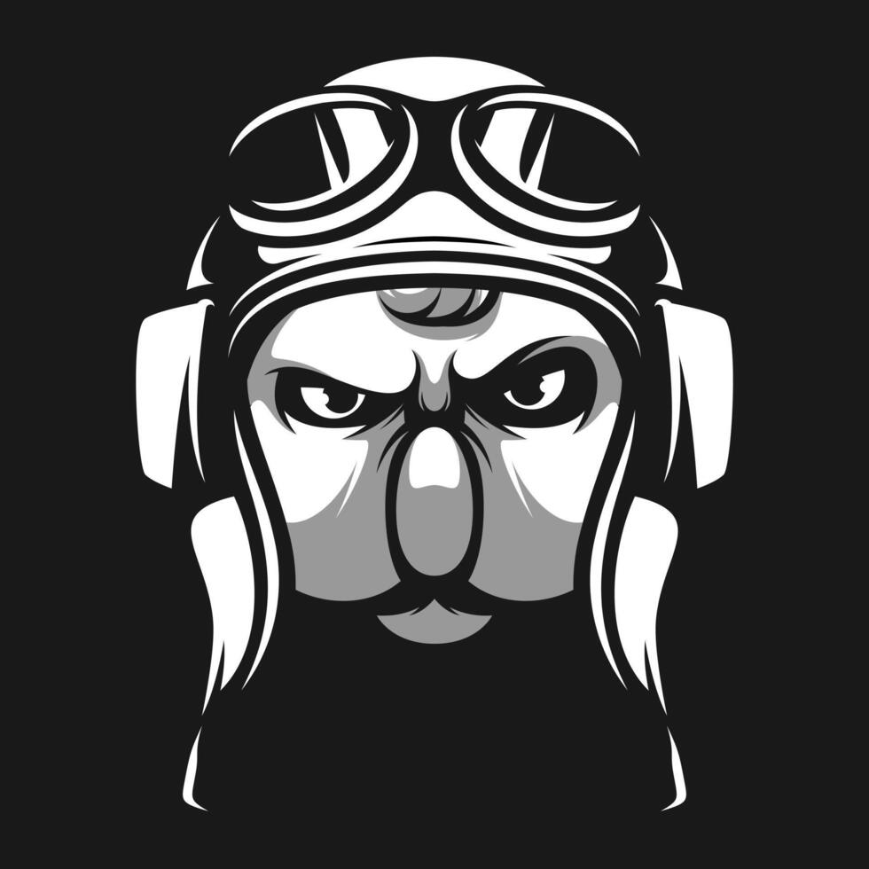 Koala Pilot Black and White vector