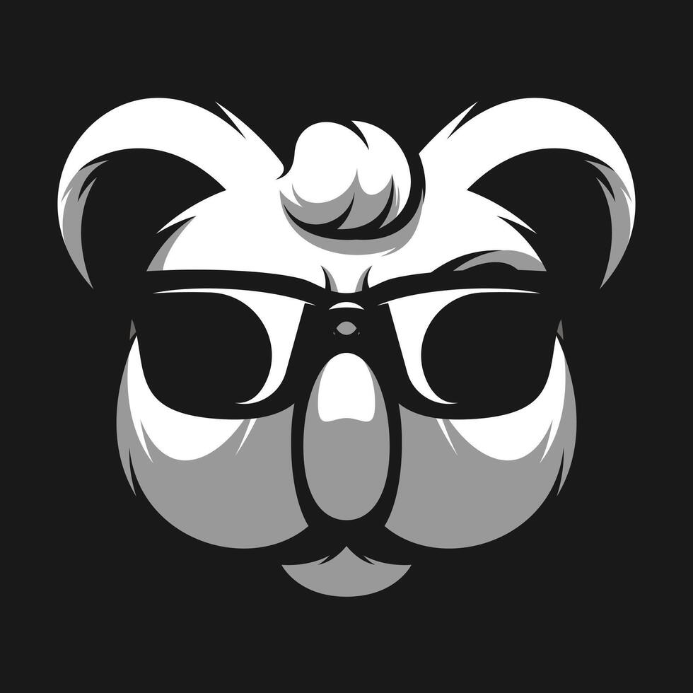 Koala Sunglass Black and White vector