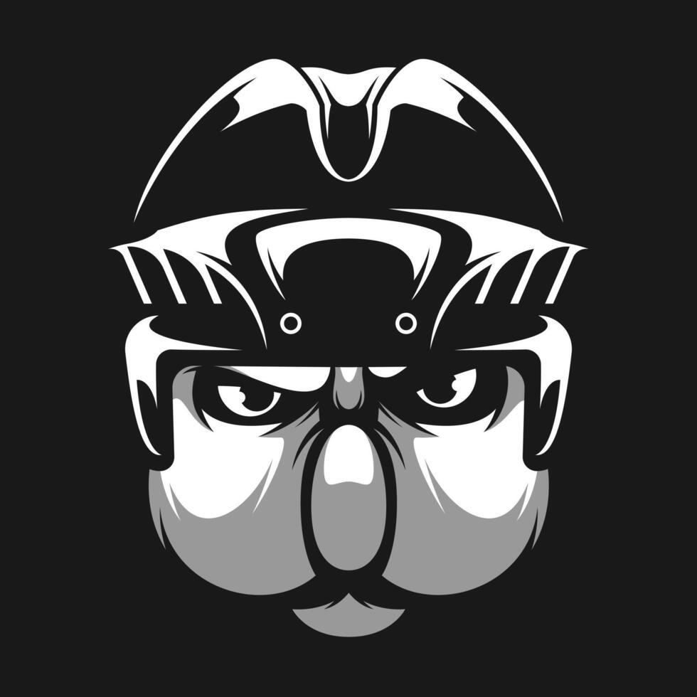 Koala Hockey Helmet Black and White vector