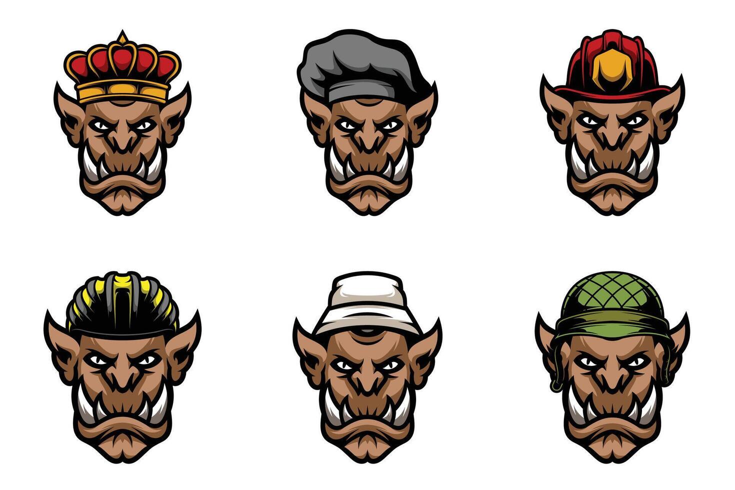 Ogre Heads Bundle vector