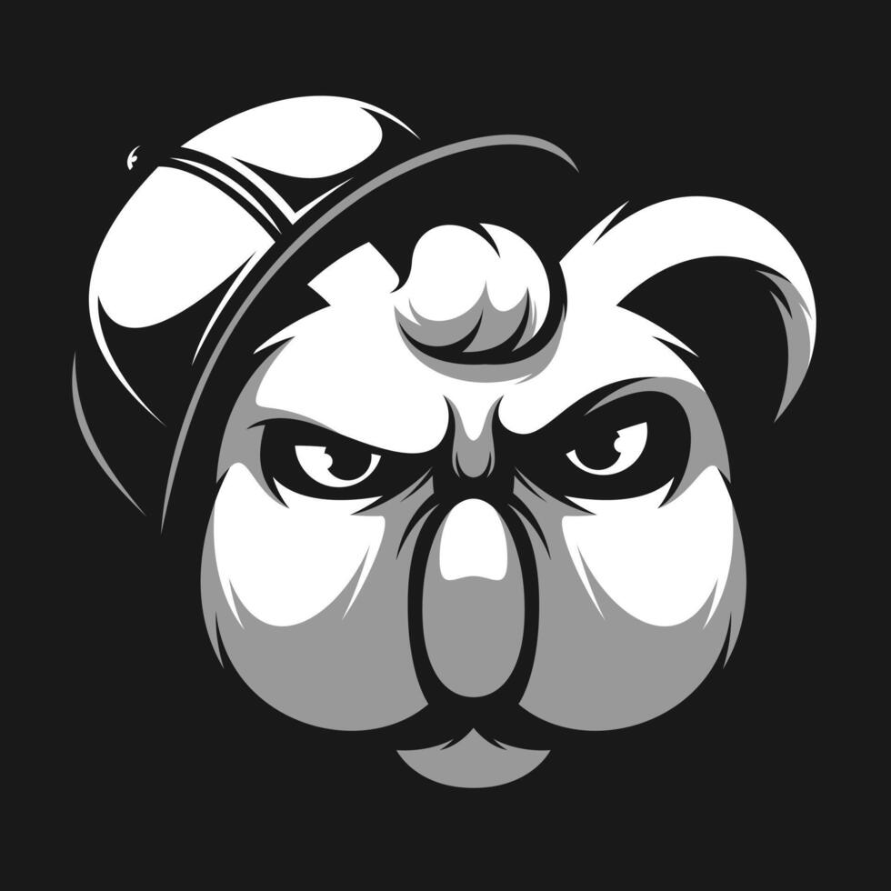 Koala Hat Black and White vector