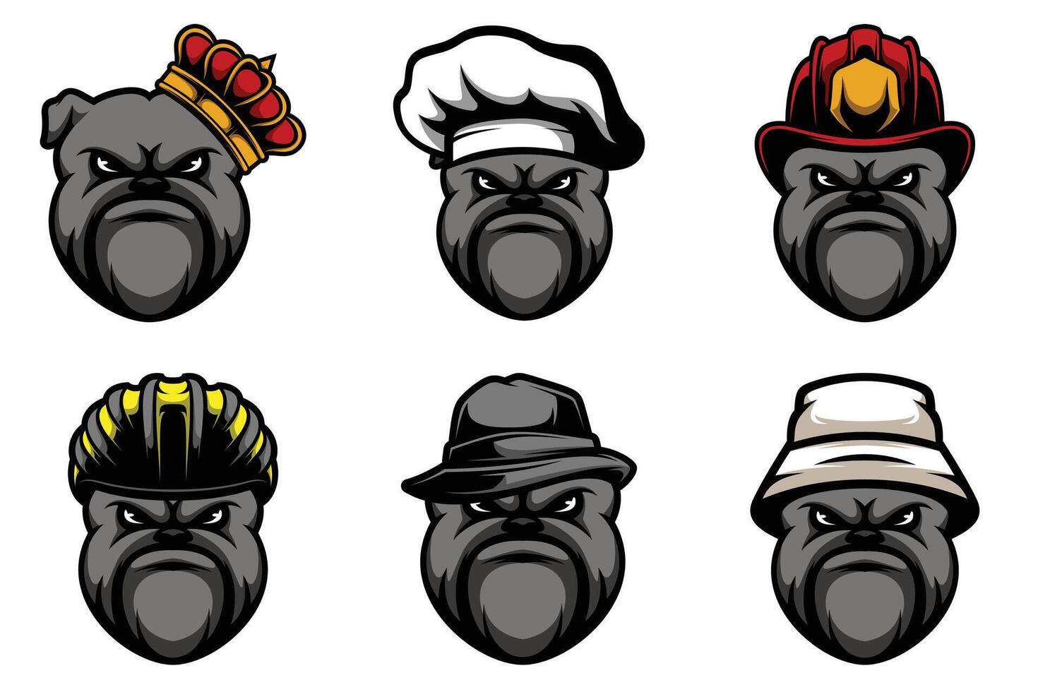 Bulldog Heads Bundle vector