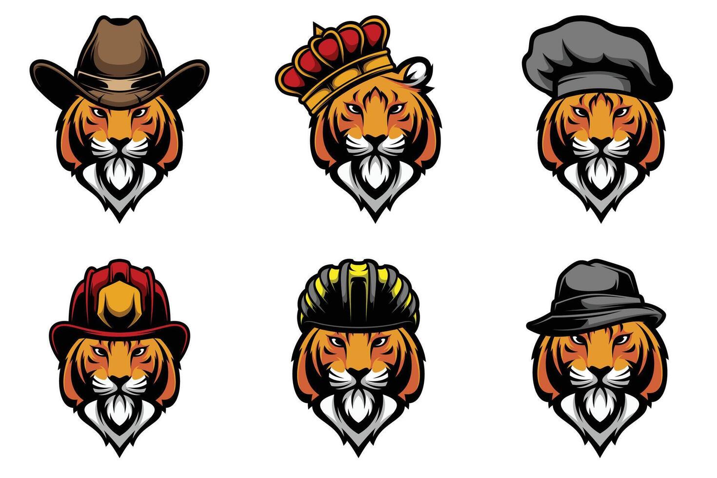 Tiger Heads Bundle vector