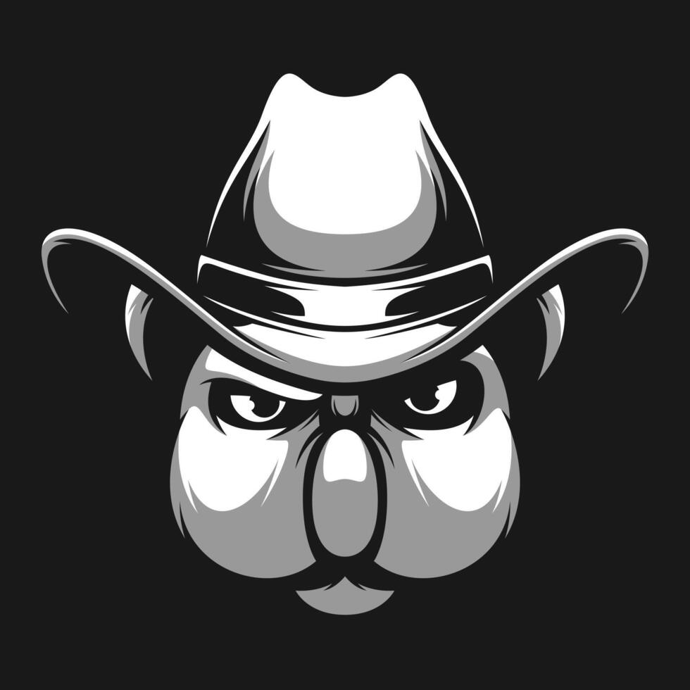 Koala Cowboy Black and White vector