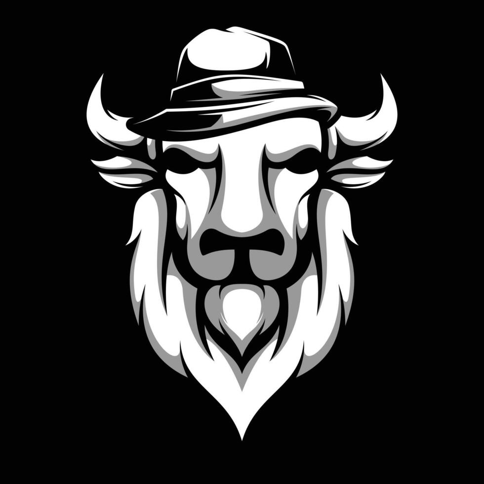 Buffalo Fedora Hat Black and White vector