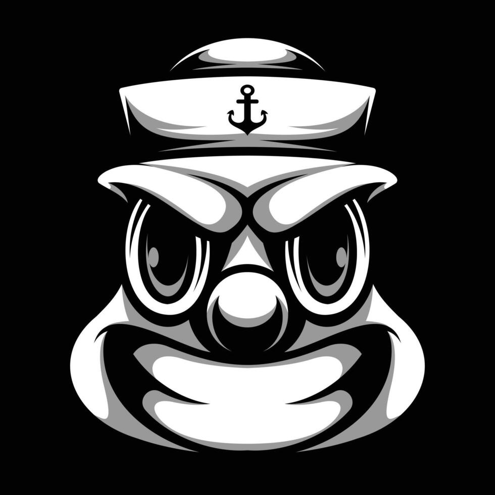 Clown Sailor Black and White vector