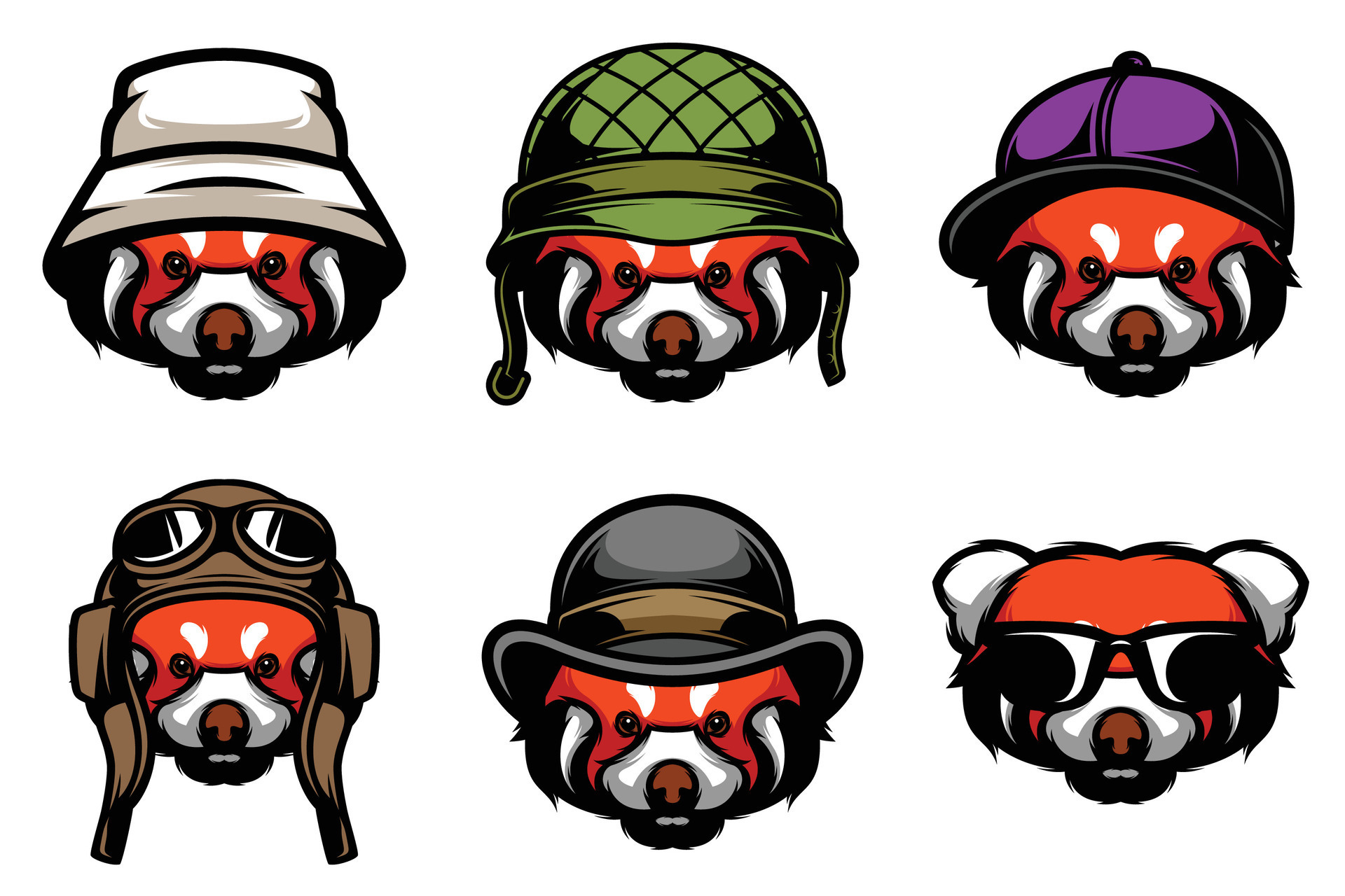 Red Panda Bundle 41034657 Vector Art at Vecteezy