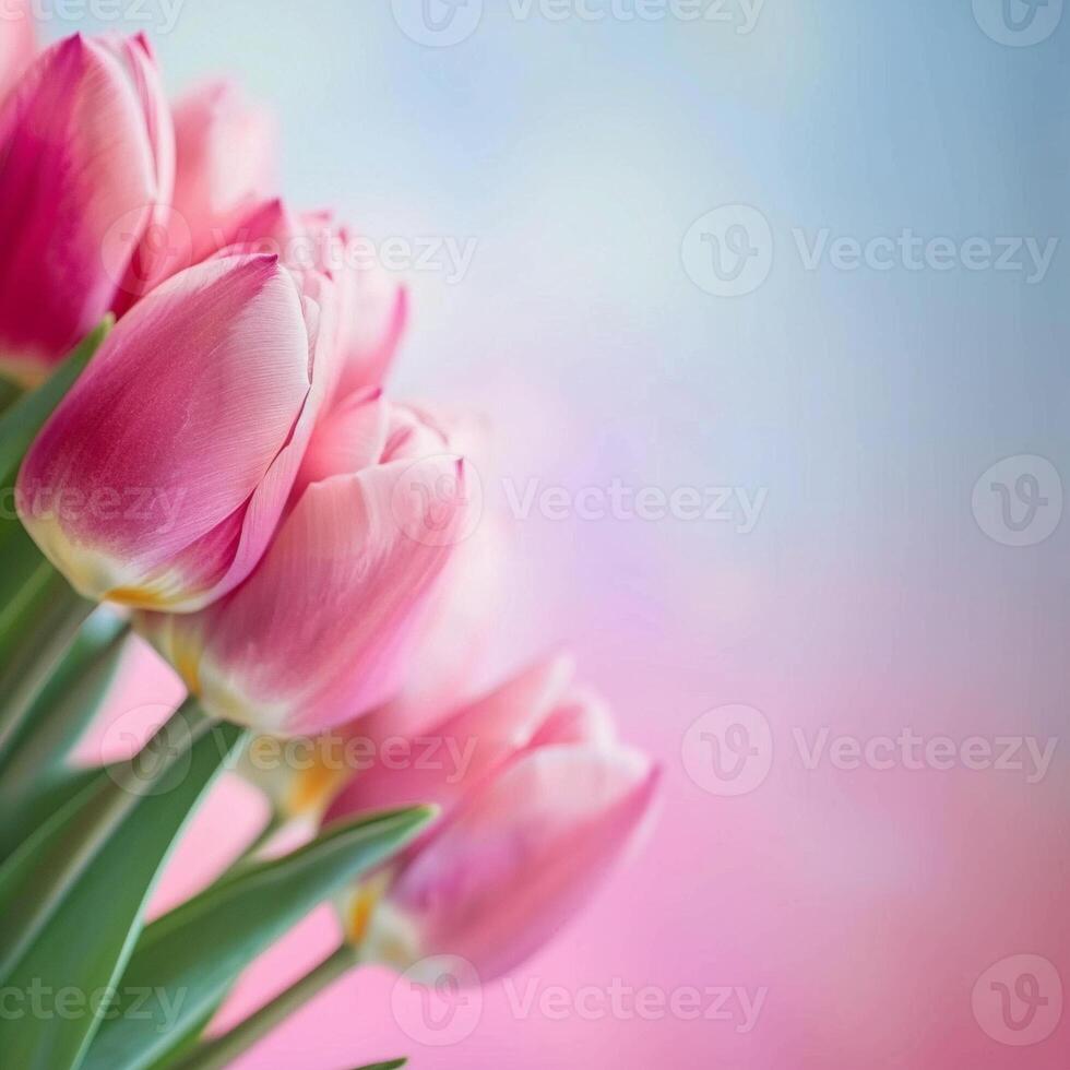 AI generated AI Generated Mother's day, Valentine's Day background concept with tulip flower. photo