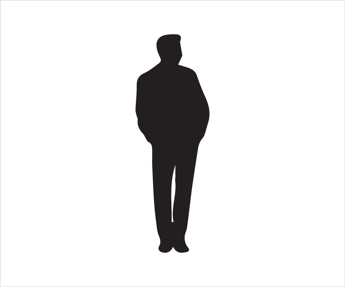 Businessman black silhouette isolated on white background. Vector Illustration.