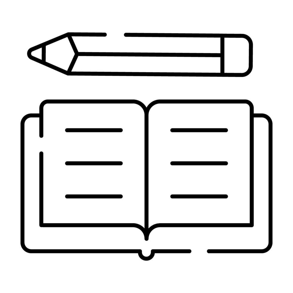 An icon design of book writing vector