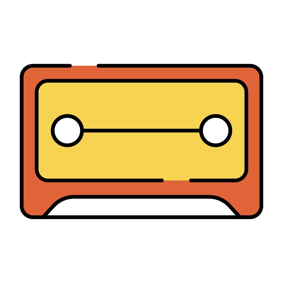 Audio cassette icon in flat design vector