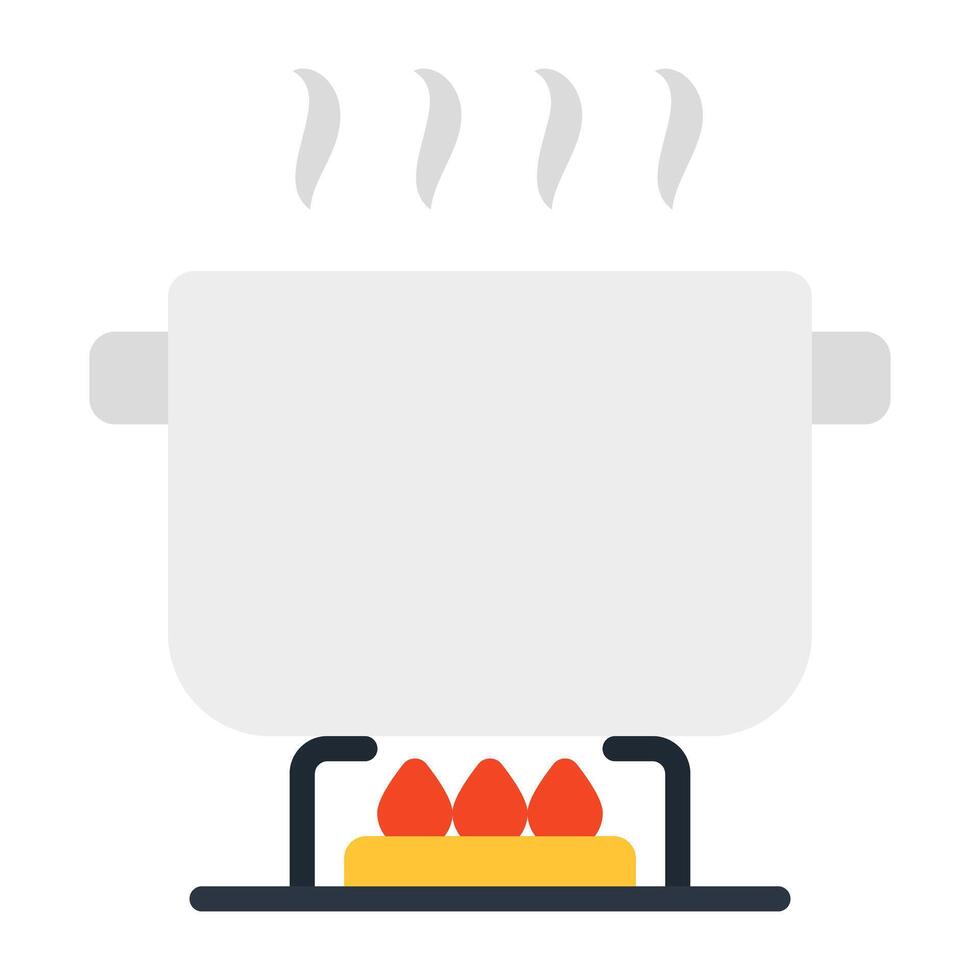 An editable design icon of cooking pot vector
