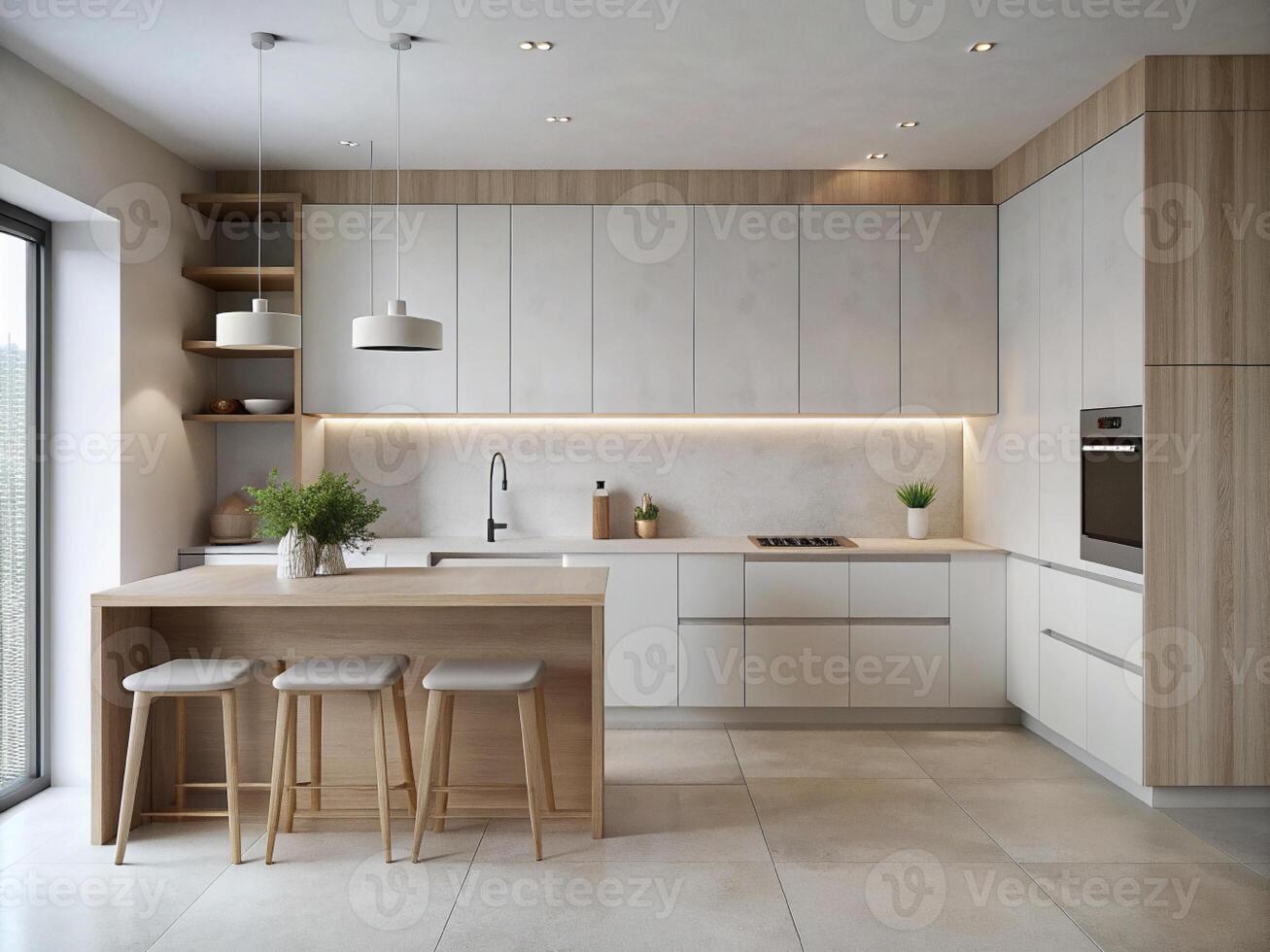 AI generated Kitchen style minimalist photo