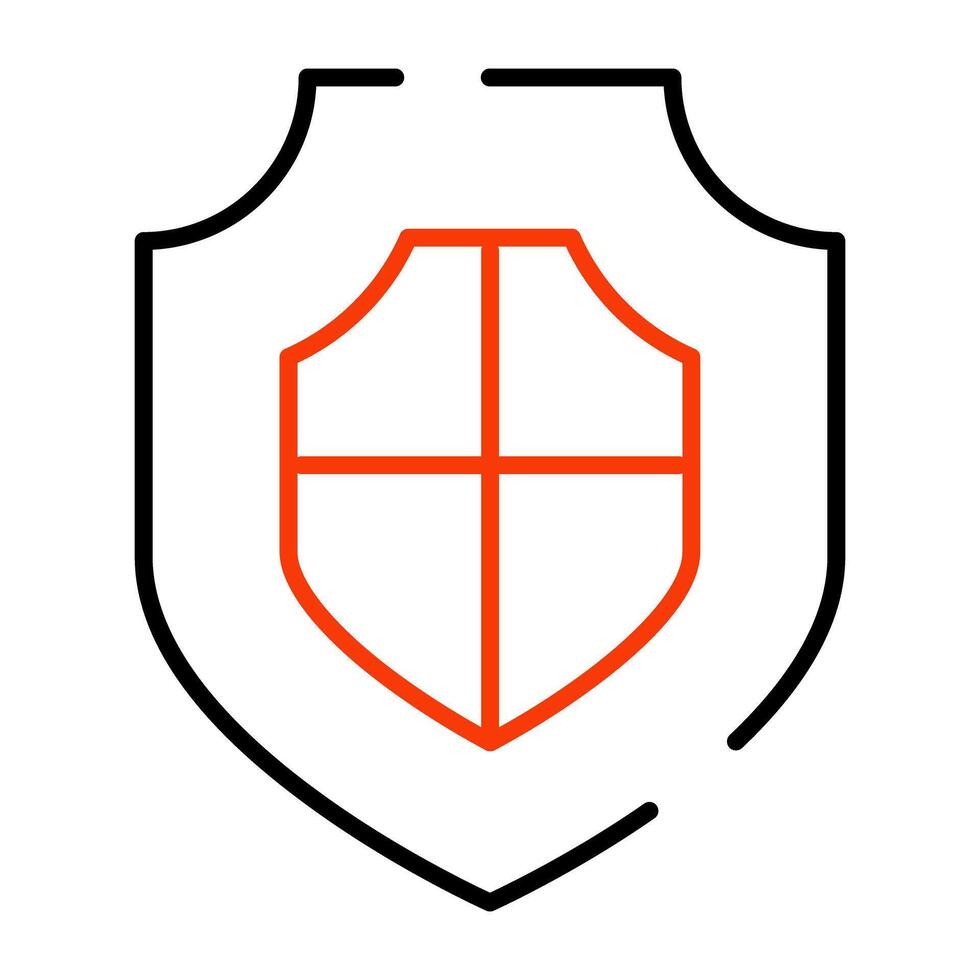 An editable design icon of security shield vector