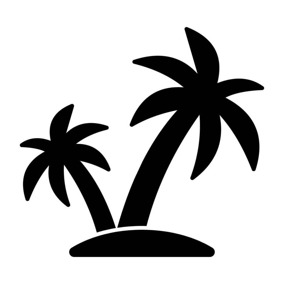 Vector design icon of beach trees, arecaceae