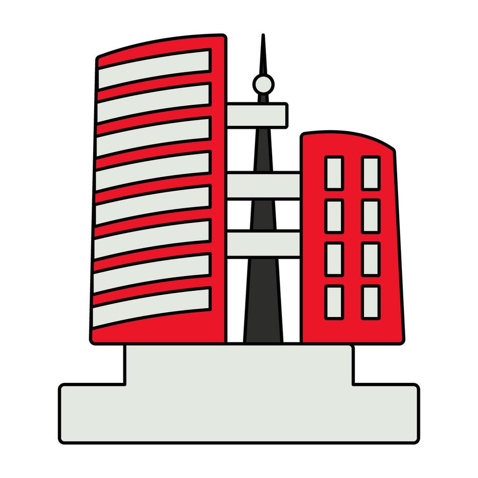 A unique design icon of skyscraper vector