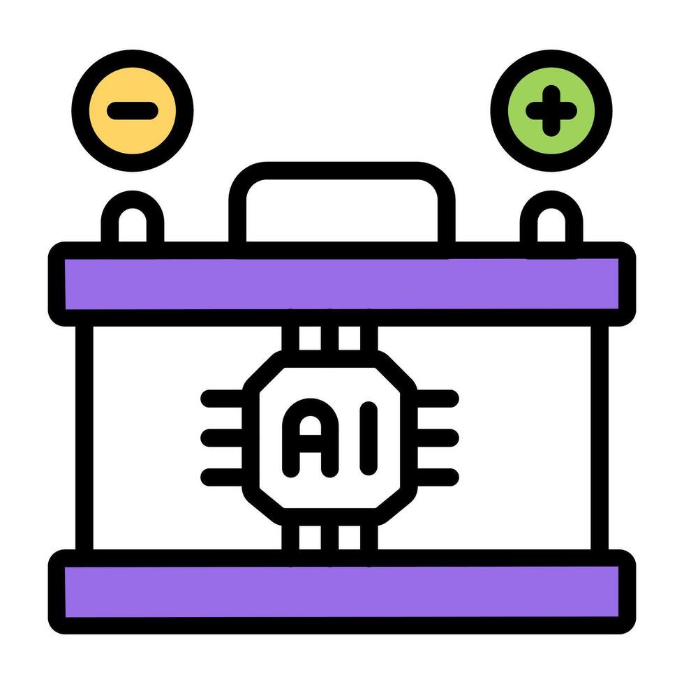 A flat design icon of car battery vector