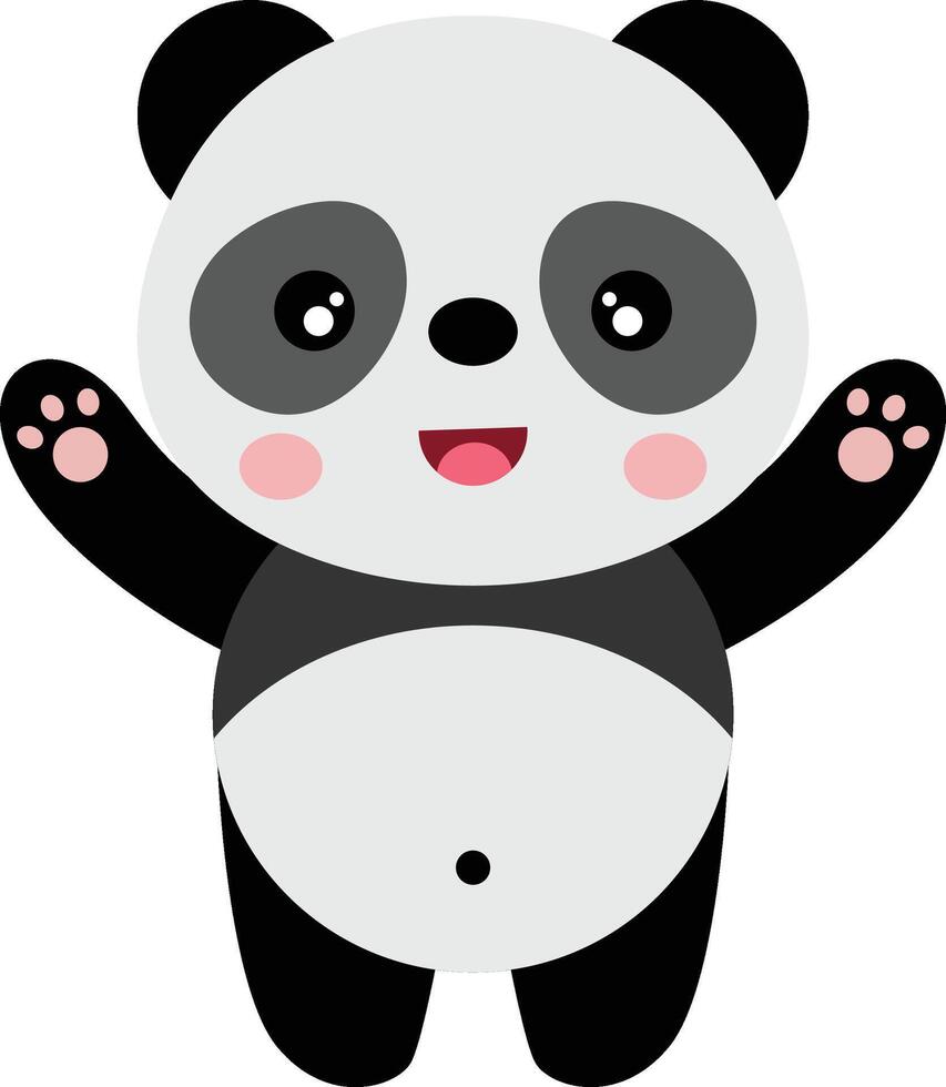 Happy panda isolated on white vector
