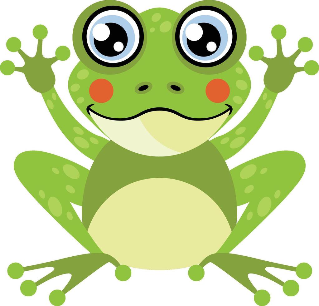 Cute happy frog isolated on white vector