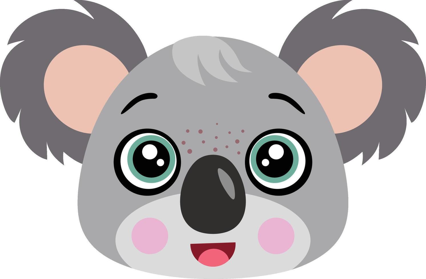Friendly koala face isolated on white vector