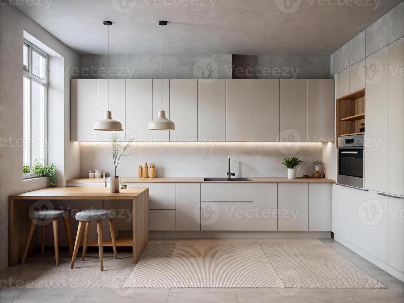 AI generated Kitchen style minimalist photo