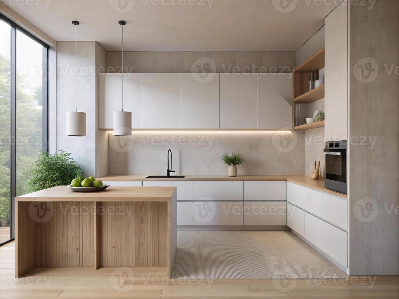 AI generated Kitchen style minimalist photo