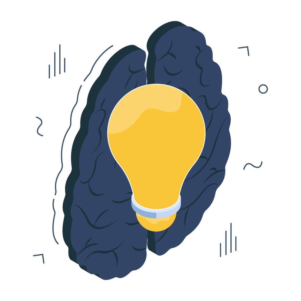 Trendy design icon of creative brain vector