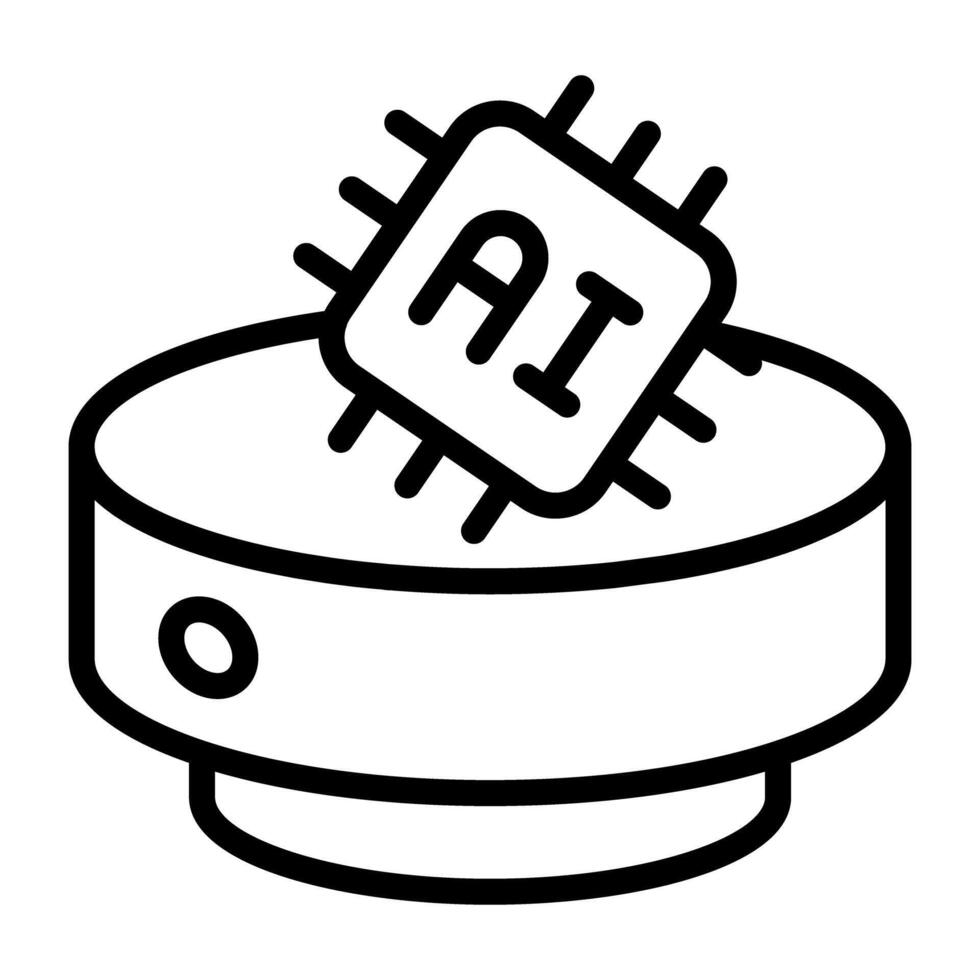 Microchip vector, icon of smart processor vector