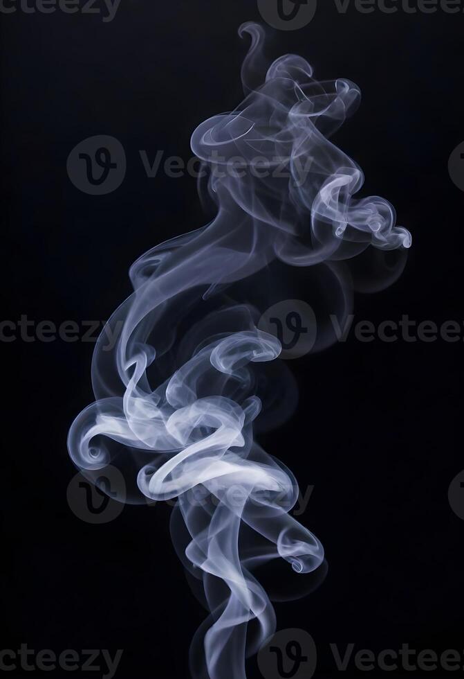 ai generado blanco fumar fragmentos en negro antecedentes foto