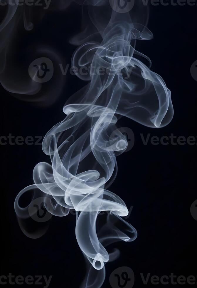 ai generado blanco fumar fragmentos en negro antecedentes foto
