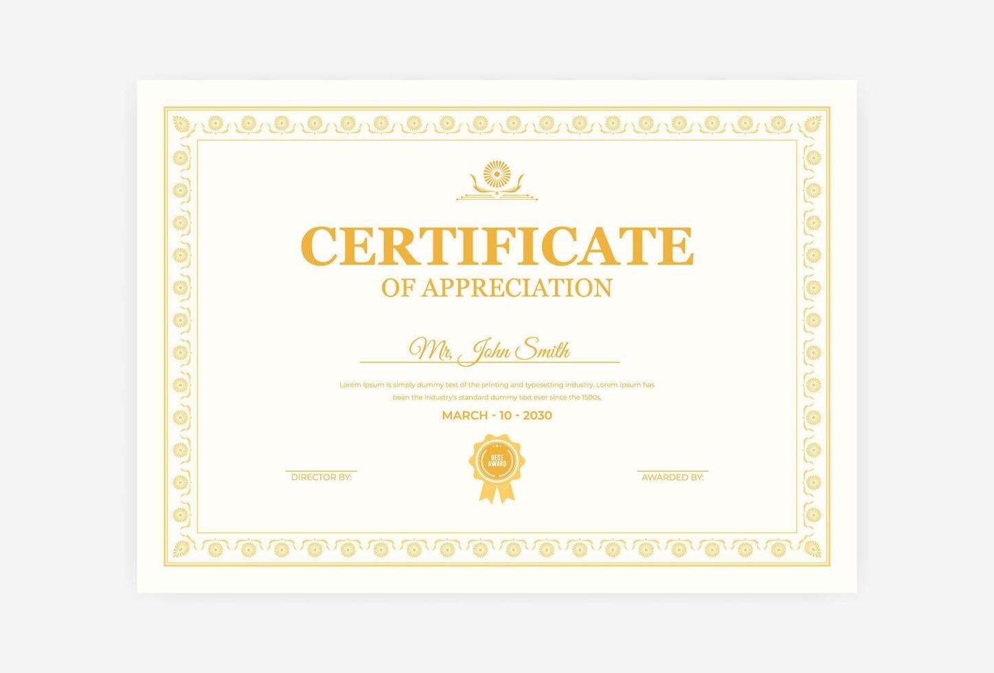 Modern abstract certificate template design vector