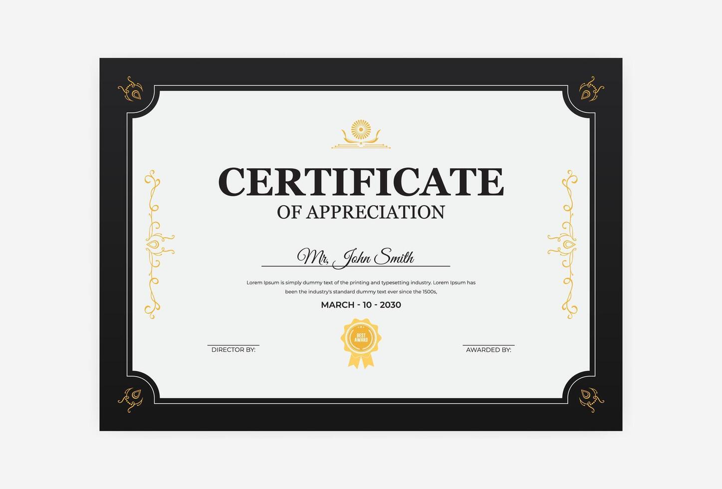 Modern abstract certificate template design vector