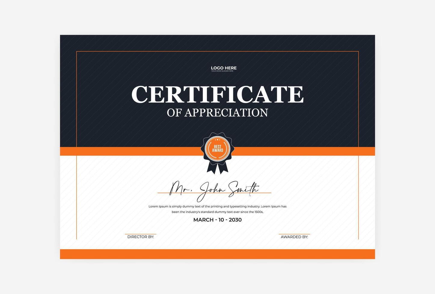 Modern abstract certificate template design vector