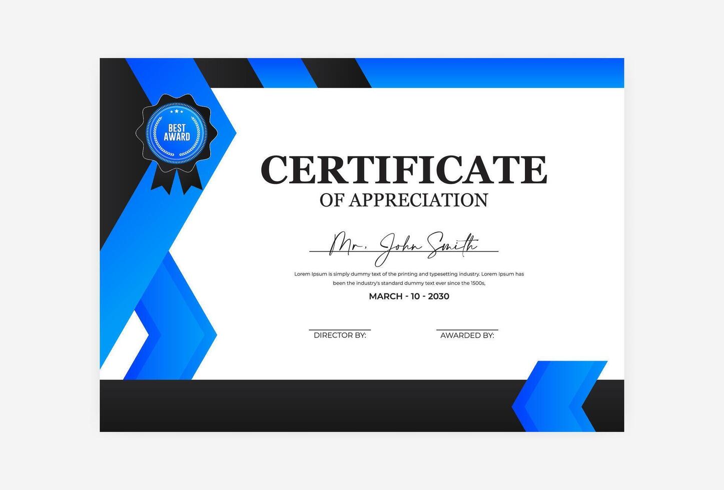 Modern abstract certificate template design vector