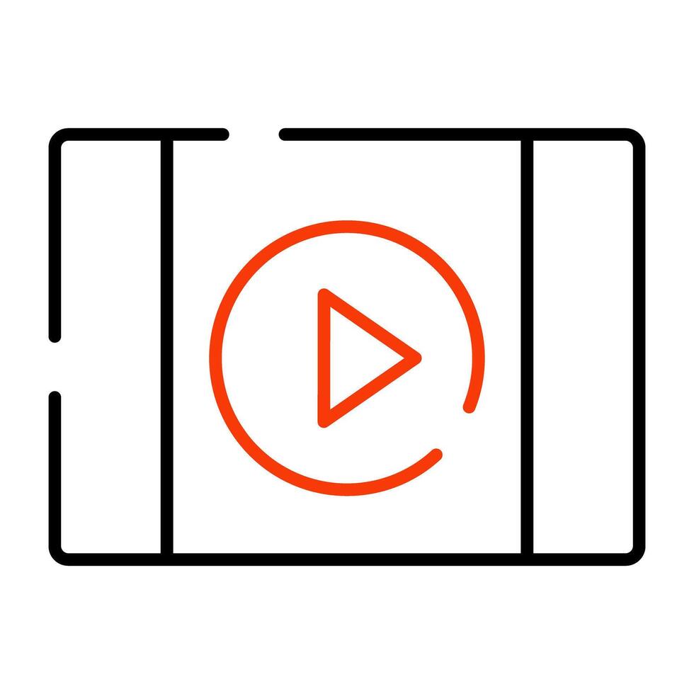 An editable design icon of online video vector