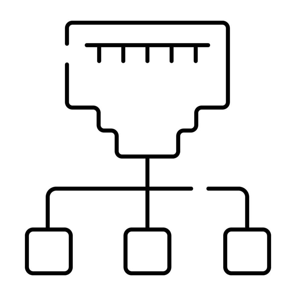 An editable design icon of ethernet network vector