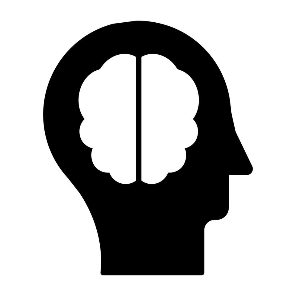 An editable design icon of brain vector