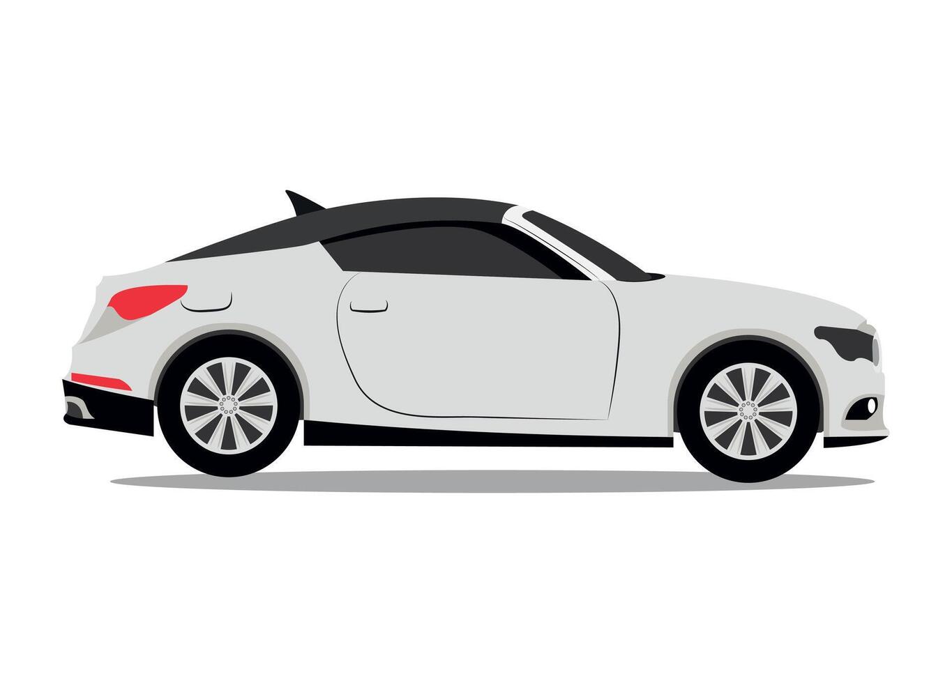 white car isolated on white background vector
