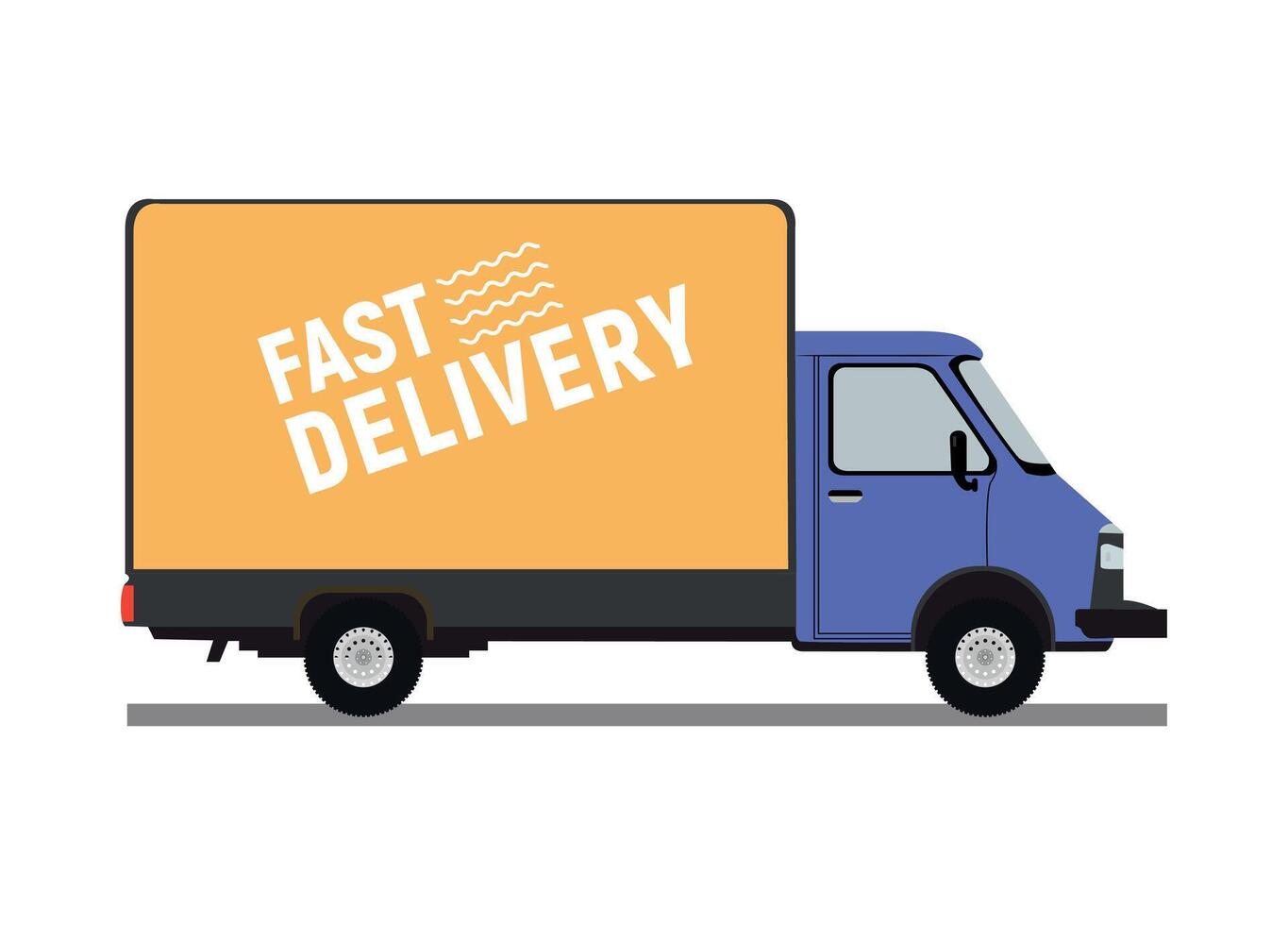 fast delivery vector truck with boxes