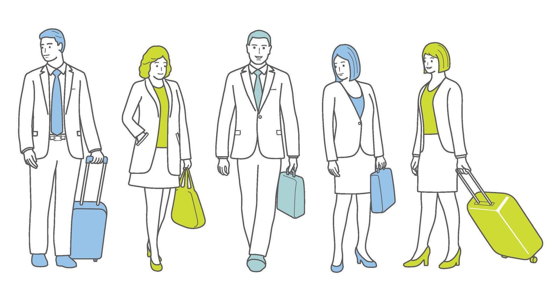 Business People Vector Illustration Set In Flat Design Style Isolated On A White Background.