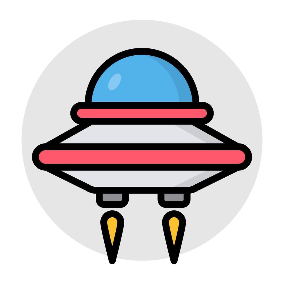 A flat design, icon of space saucer vector