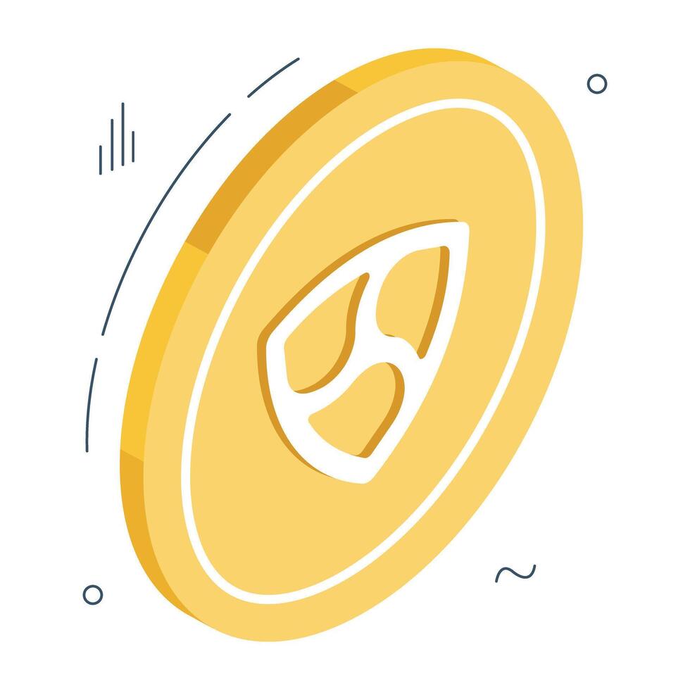 An icon design of nem coin vector